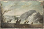Marche de cavaliers dans un paysage montagneux, image 1/2