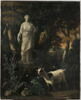 Deux Chèvres au pied d'une statue de déesse antique, image 1/3