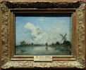 Cours d’eau en Hollande avec barque et moulin, image 2/2