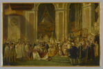 Le couronnement de l'empereur Napoléon Ier et de l'impératrice Joséphine dans la cathédrale Notre-Dame de Paris, le 2 décembre 1804, image 1/2