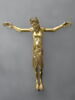 Figure d'applique : Christ en croix en bronze doré, image 1/3