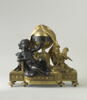 Pendule à cadran tournant avec un amour et un coq, image 1/2