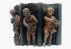 Statuette en buis : enfants luttant, image 9/13