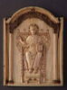 Élément central d'une reliure mosane, ivoire byzantin d'un triptyque en remploi : Christ trônant et bénissant, image 1/3