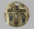 Médaillon en émail cloisonné sur or : Crucifixion, image 1/2
