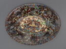 Plat ovale sur pied : cavités et cornes d'abondance, image 2/4