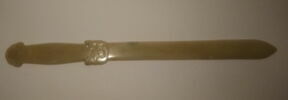 Coupe-papier en jade, manche strié, image 1/3