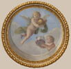Plafond : Salle des Antonins - Les Génies des Eaux (deux Amours dont l'un verse de l'eau dans un récipient), sur la voûte côté ouest, au nord., image 3/6